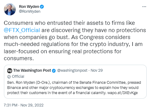Ron Wyden Tweet