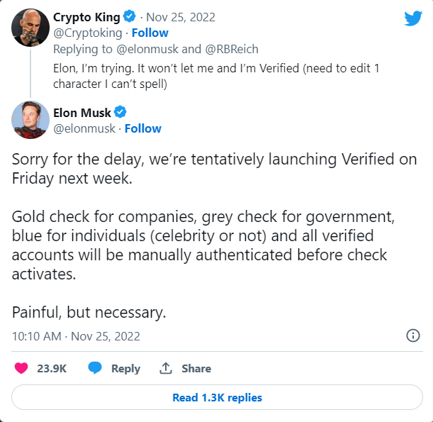 Crypto King Tweet