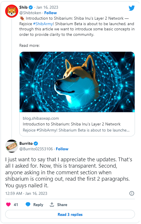 Introduction to Shibarium Shib Layer 2 Tweet