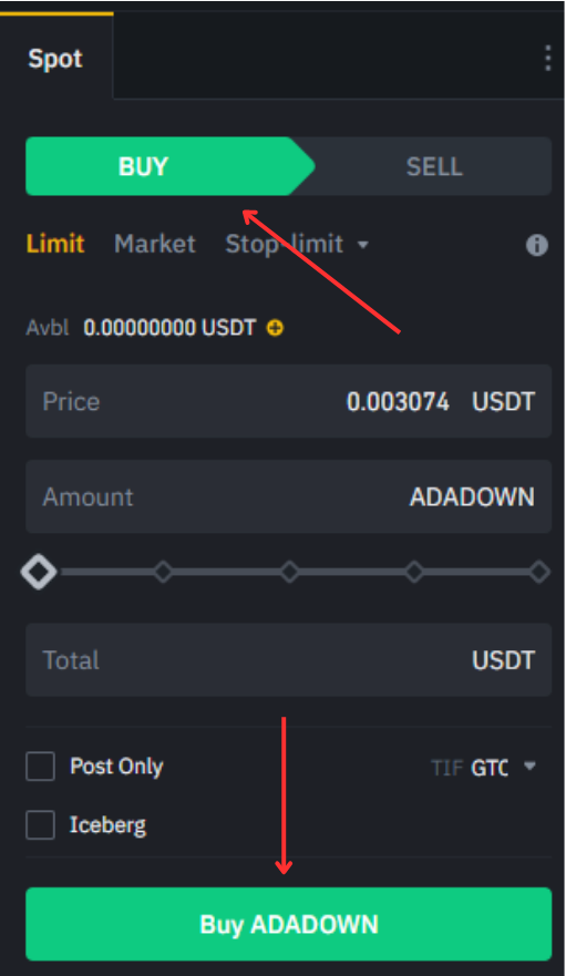 How to Short Cryptocurrency on Binance with Leveraged Tokens Step 3