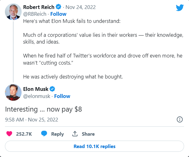 Robert Reich Tweet