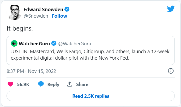 Cbdc Tweet Screenshot