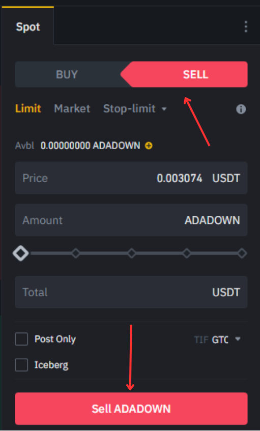 How to Short Cryptocurrency on Binance with Leveraged Tokens Step 4