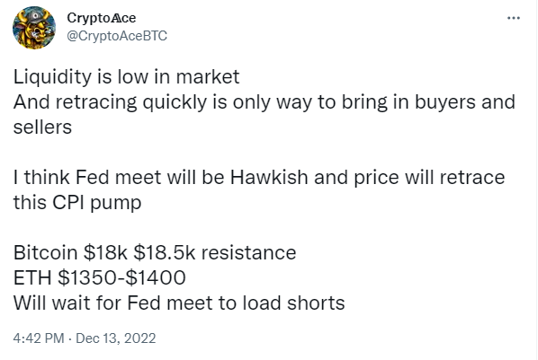 Crypto Ace Tweet