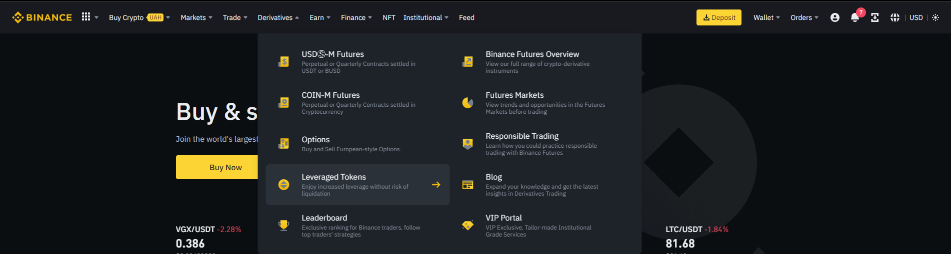 How to Short Cryptocurrency on Binance with Leveraged Tokens Step 1