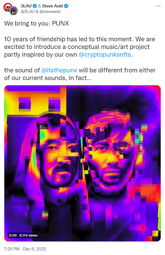 3 Lau and Steve Aoki Tweet