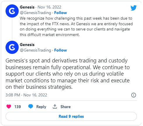 Genesis Tweet